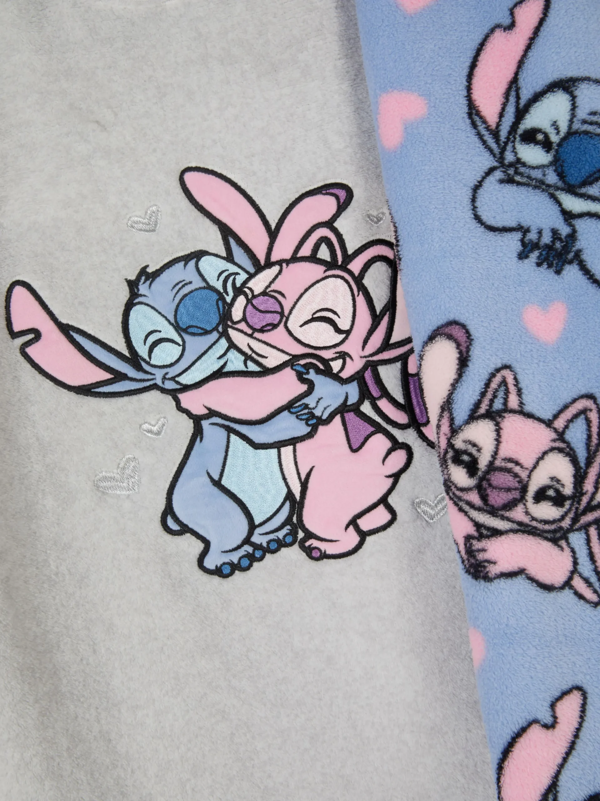 Pyjamas Et Vêtements De Nuit|Primark Pyjama Confortable Disney Stitch & Angel Pour Ado Gris chiné