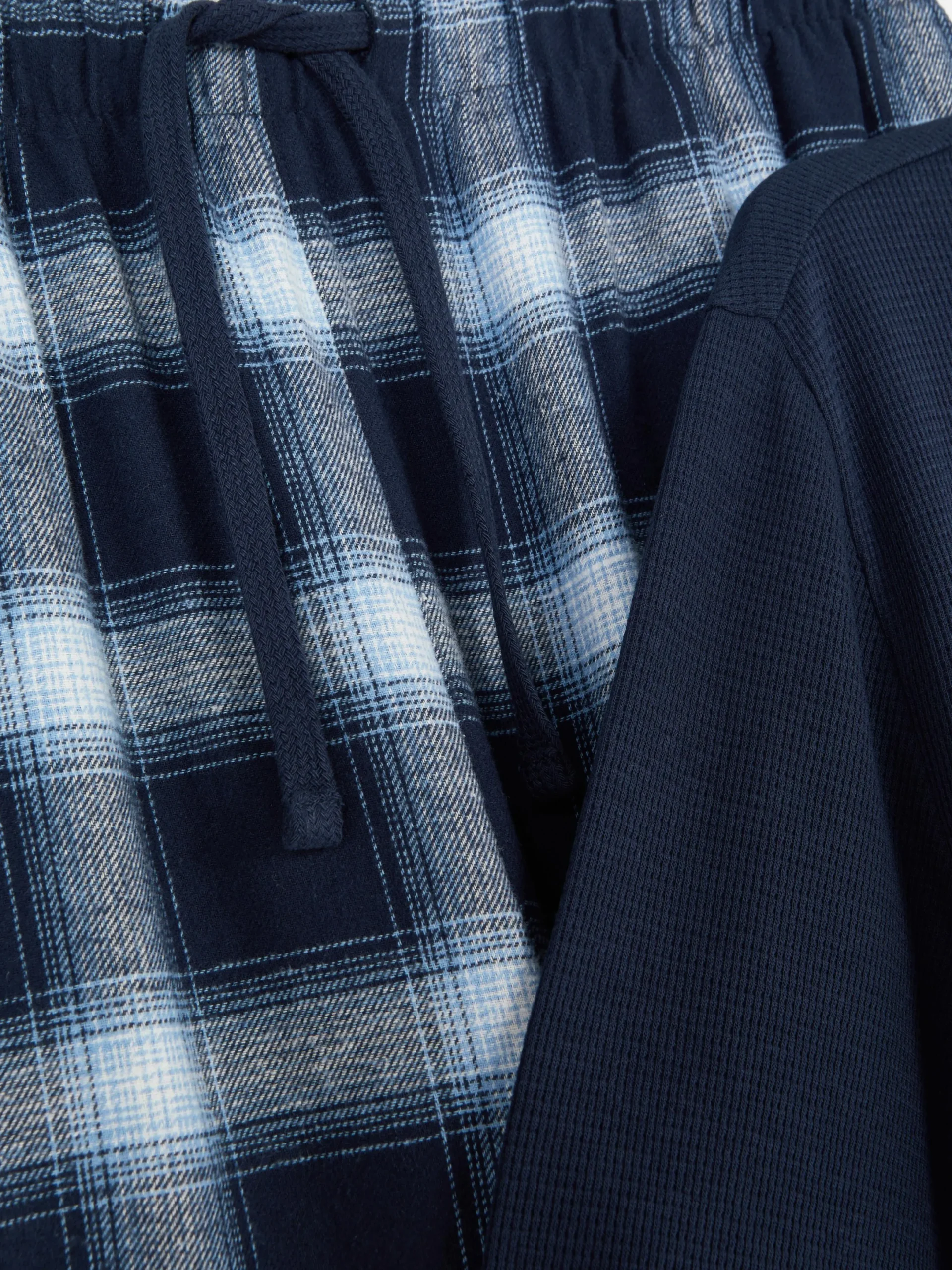 Pyjamas|Primark Pyjama En Coton Brossé à Carreaux Bleu