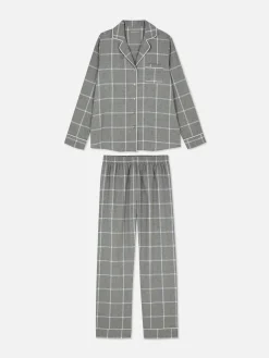 Ensembles Pyjamas|Primark Pyjama En Flanelle à Manches Longues Gris