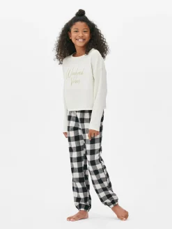 Pyjamas Et Vêtements De Nuit|Primark Pyjama En Flanelle Brodé Noir/Blanc