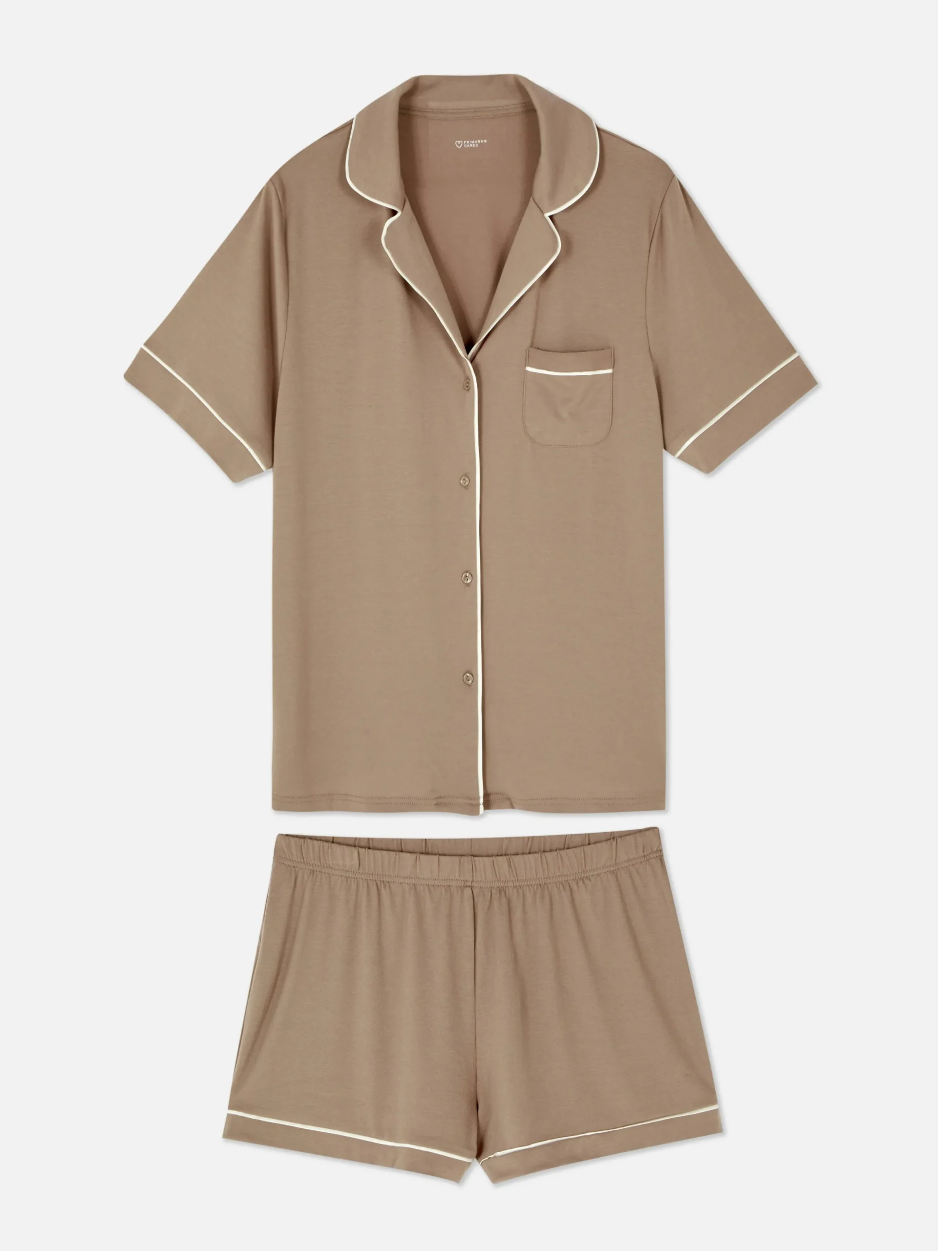 Ensembles Pyjamas|Primark Pyjama En Jersey à Manches Courtes Moka