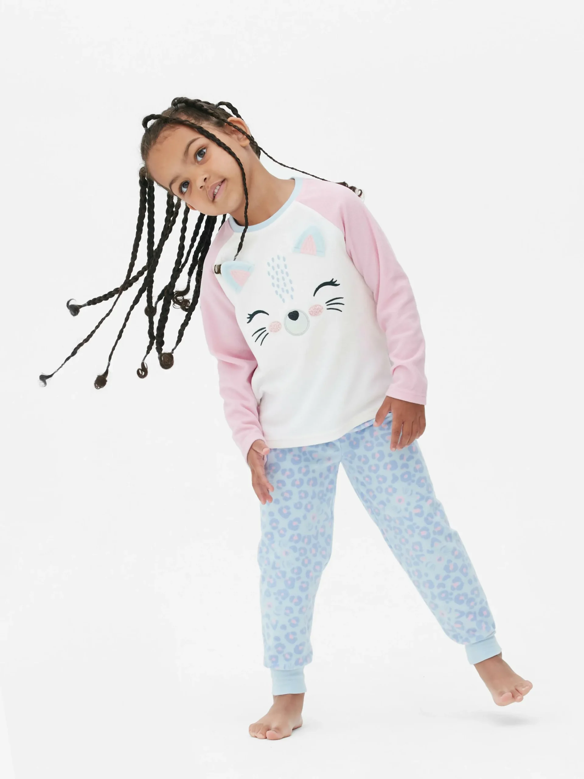 Pyjamas Et Vêtements De Nuit|Primark Pyjama En Molleton à Motif Chat Multicolore