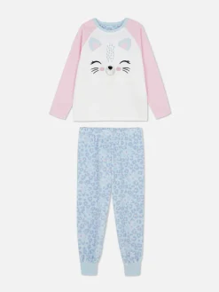 Pyjamas Et Vêtements De Nuit|Primark Pyjama En Molleton à Motif Chat Multicolore
