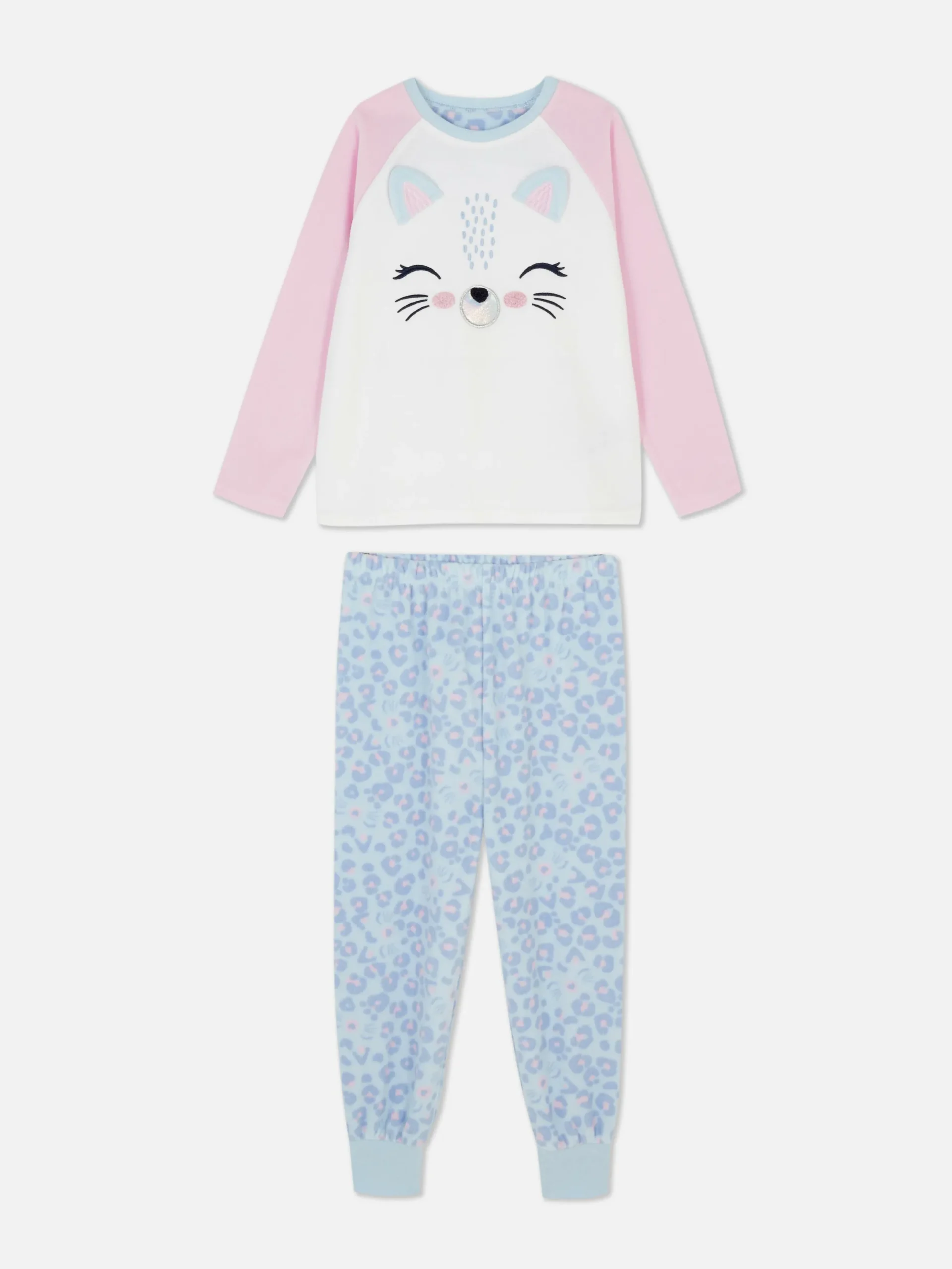 Pyjamas Et Vêtements De Nuit|Primark Pyjama En Molleton à Motif Chat Multicolore