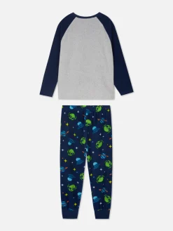 Pyjamas Et Vêtements De Nuit|Primark Pyjama En Molleton à Motif Spatial Gris chiné