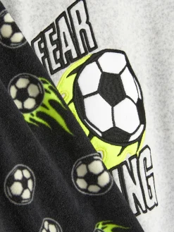 Pyjamas Et Vêtements De Nuit|Primark Pyjama En Polaire à Motif Ballon De Foot Gris chiné