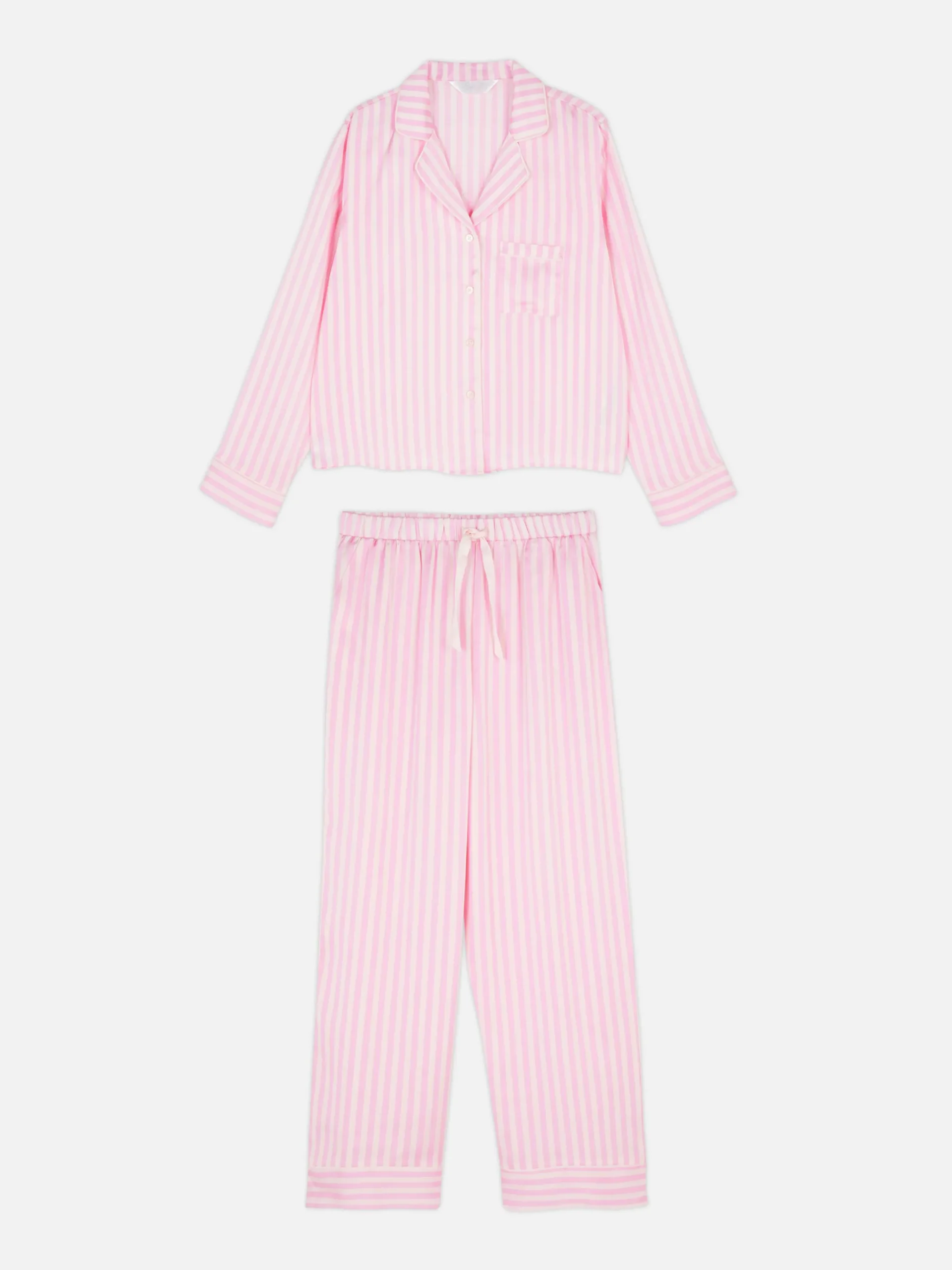Ensembles Pyjamas|Primark Pyjama En Satin à Manches Longues Rose
