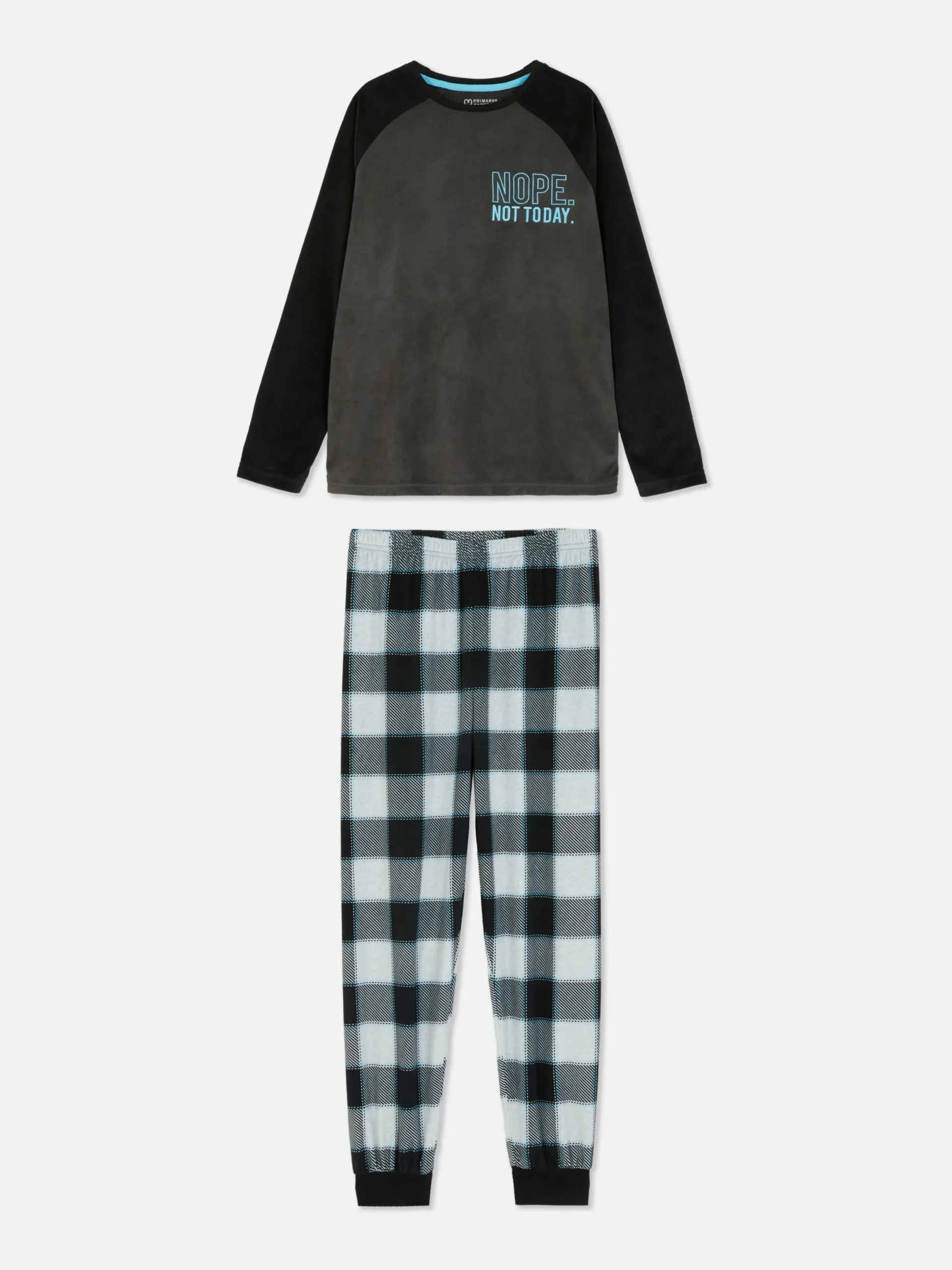Pyjamas Et Vêtements De Nuit|Primark Pyjama En Velours à Carreaux Noir