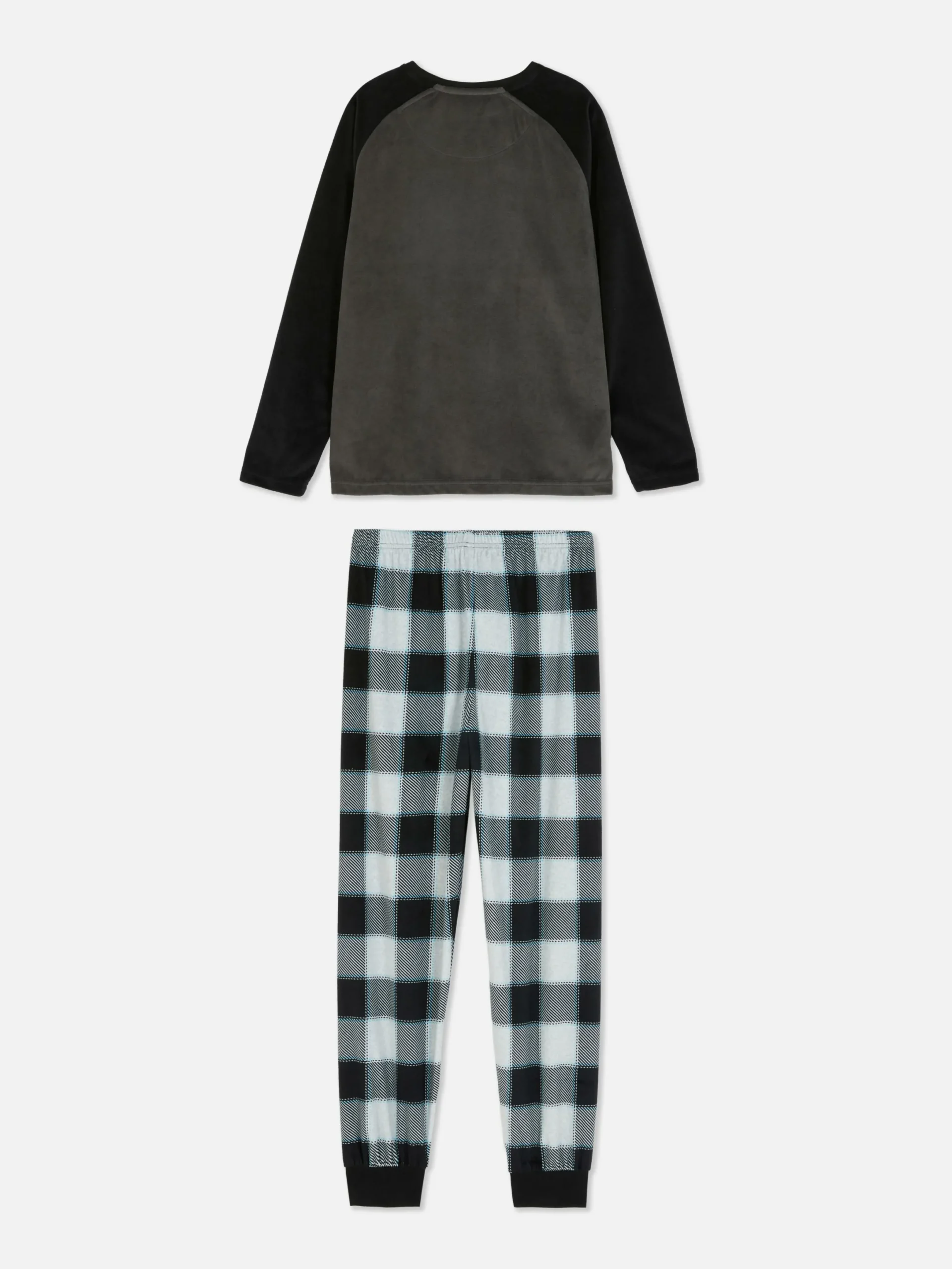 Pyjamas Et Vêtements De Nuit|Primark Pyjama En Velours à Carreaux Noir