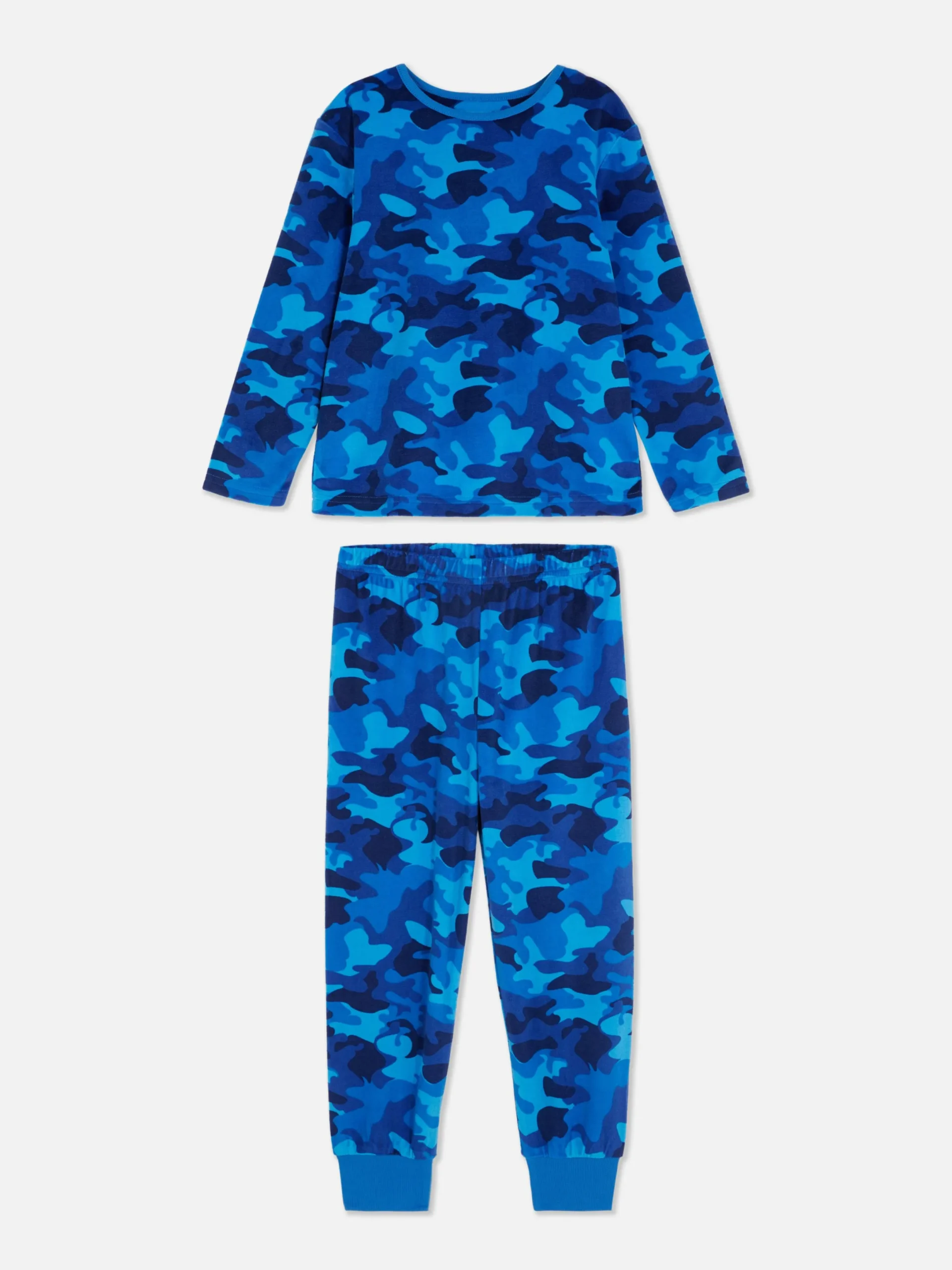 Pyjamas Et Vêtements De Nuit|Primark Pyjama En Velours à Motif Camouflage Bleu