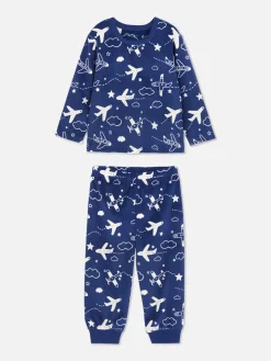 Pyjamas Et Vêtements De Nuit|Primark Pyjama En Velours Graphique Bleu
