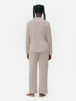 Ensembles Pyjamas|Primark Pyjama Long Boyfriend Violet clair