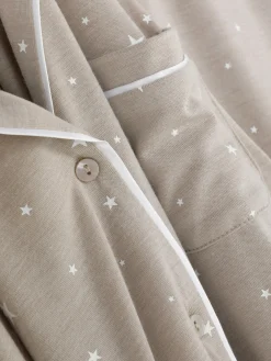 Ensembles Pyjamas|Primark Pyjama Long Boyfriend à Motif Grège