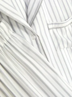 Ensembles Pyjamas|Primark Pyjama Long Boyfriend à Rayures Gris