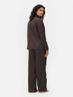 Ensembles Pyjamas|Primark Pyjama Long En Satin Figue