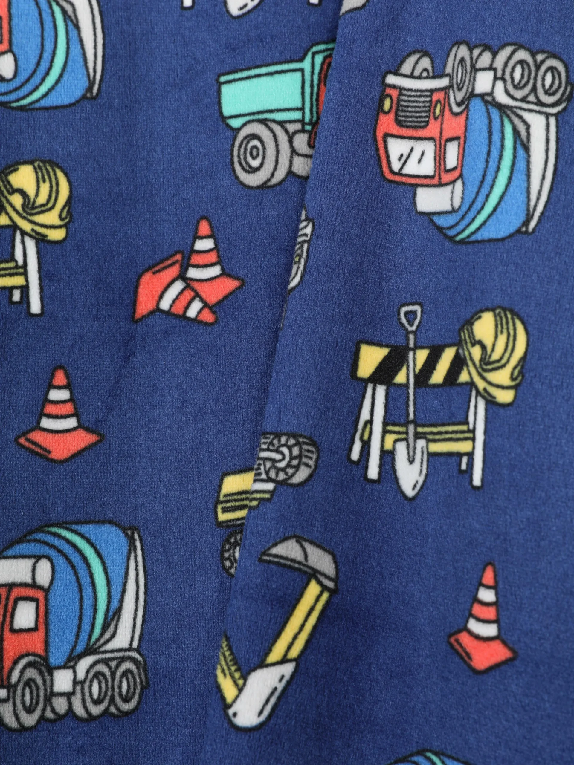 Pyjamas Et Vêtements De Nuit|Primark Pyjama Long En Velours à Motif Chantier Bleu marine