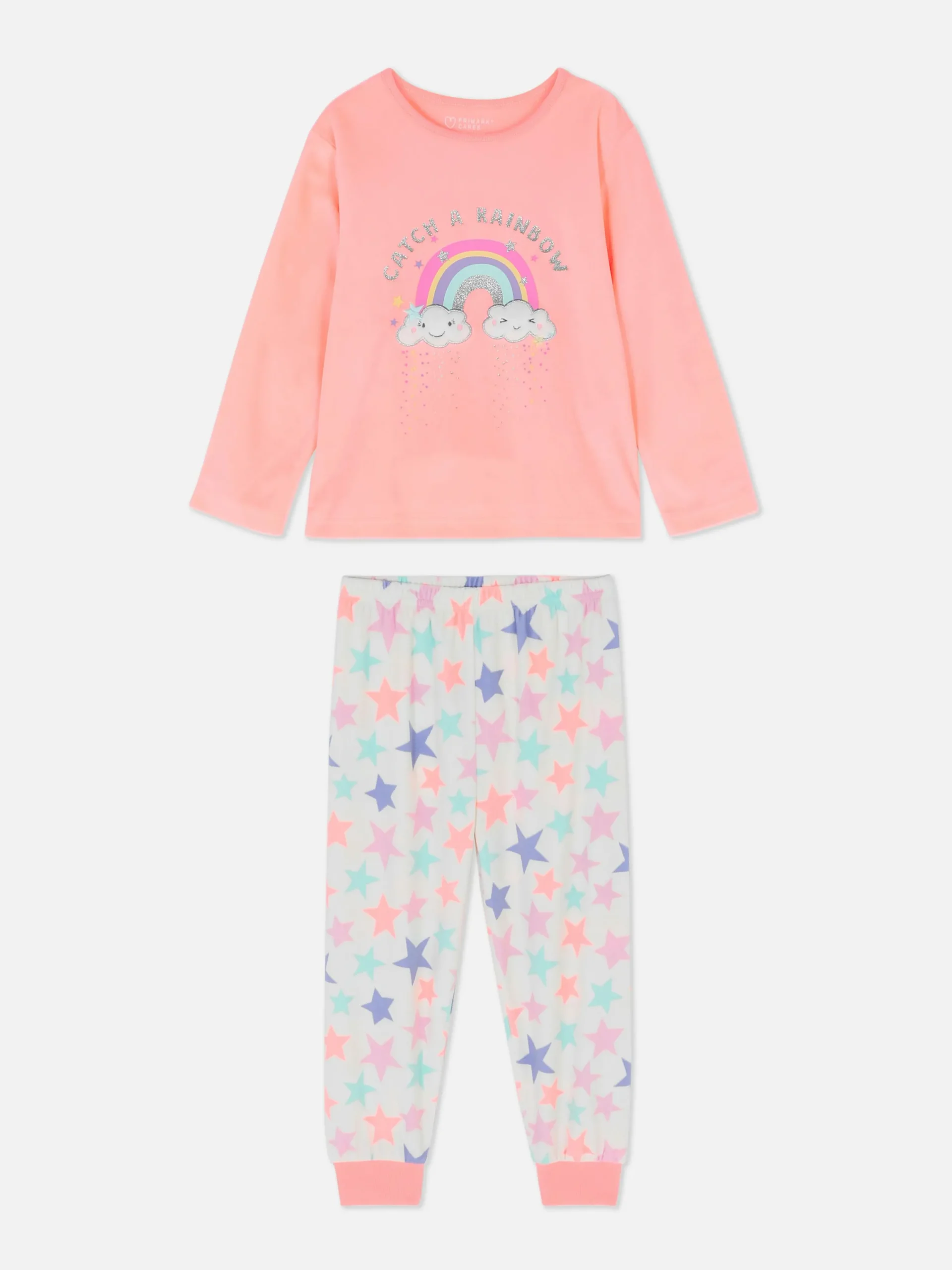 Pyjamas Et Vêtements De Nuit|Primark Pyjama Long En Velours Arc-en-ciel Corail