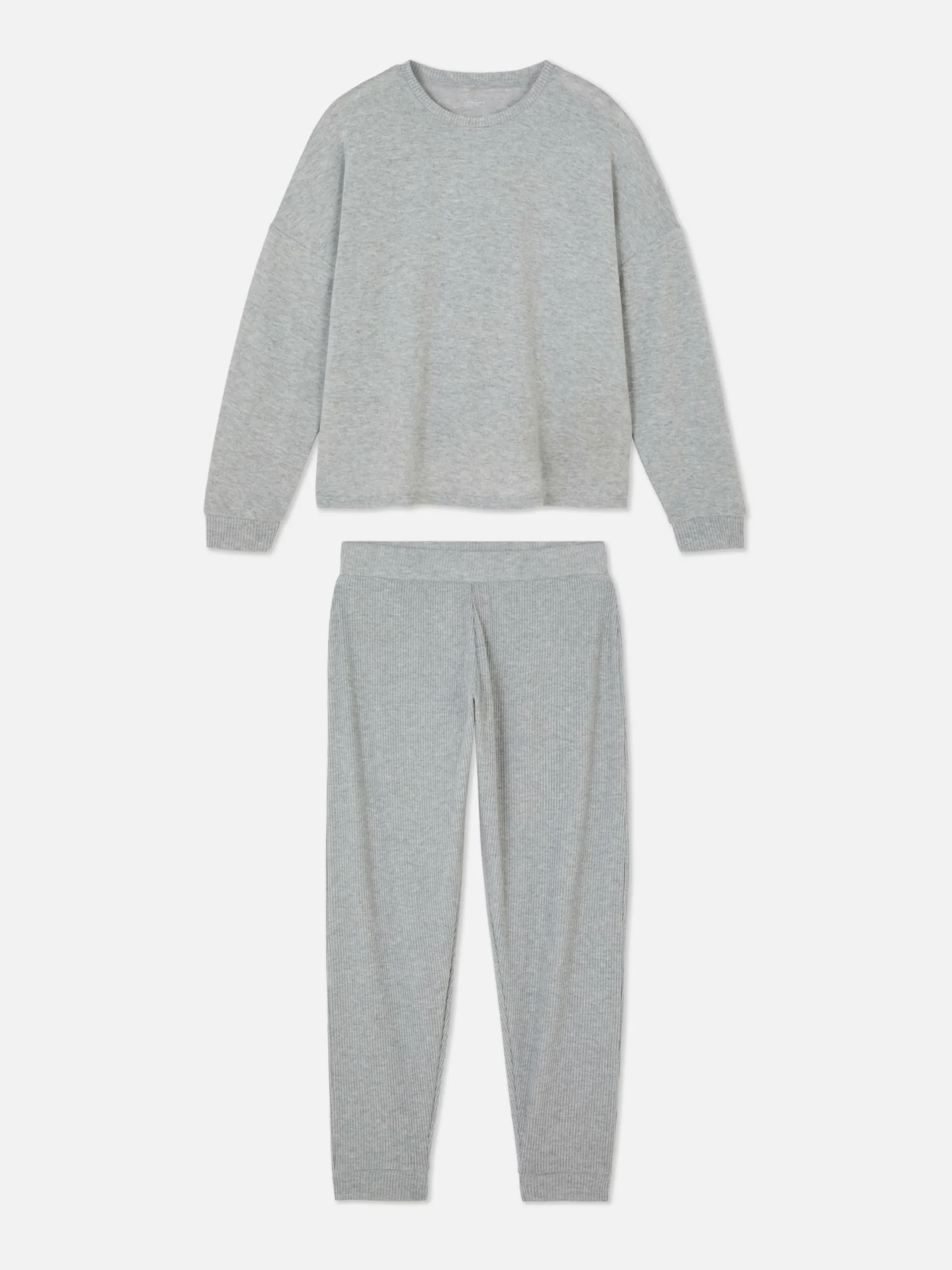 Ensembles Pyjamas|Primark Pyjama Long Ultra-doux Gris chiné