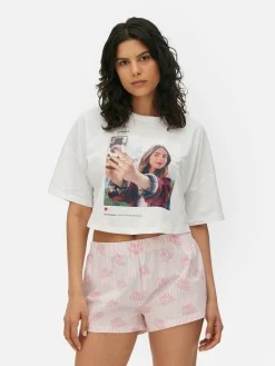 Ensembles Pyjamas|Primark Pyjama T-shirt Court Et Shorty Emily In Paris Blanc