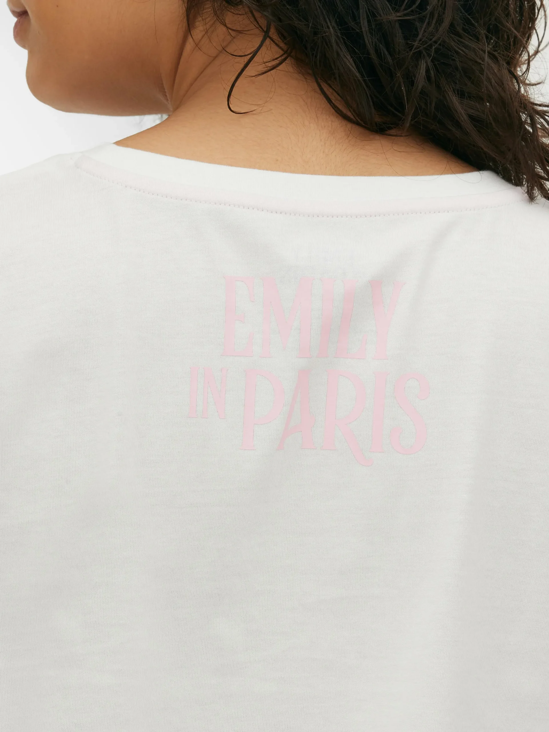 Ensembles Pyjamas|Primark Pyjama T-shirt Court Et Shorty Emily In Paris Blanc