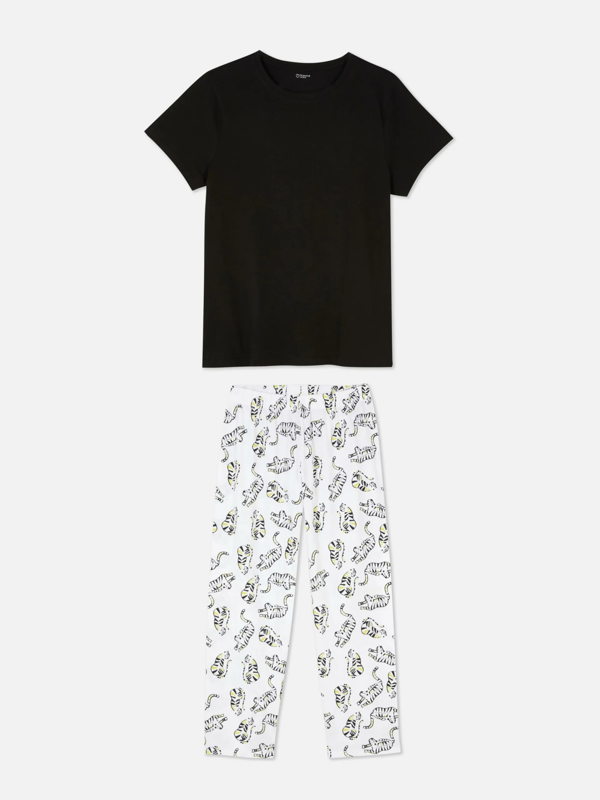 Ensembles Pyjamas|Primark Pyjama T-shirt Et Bas De Jogging Noir
