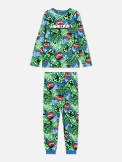 Pyjamas Et Vêtements De Nuit|Primark Pyjama T-shirt Et Pantalon à Motif Graffiti Minecraft Bleu