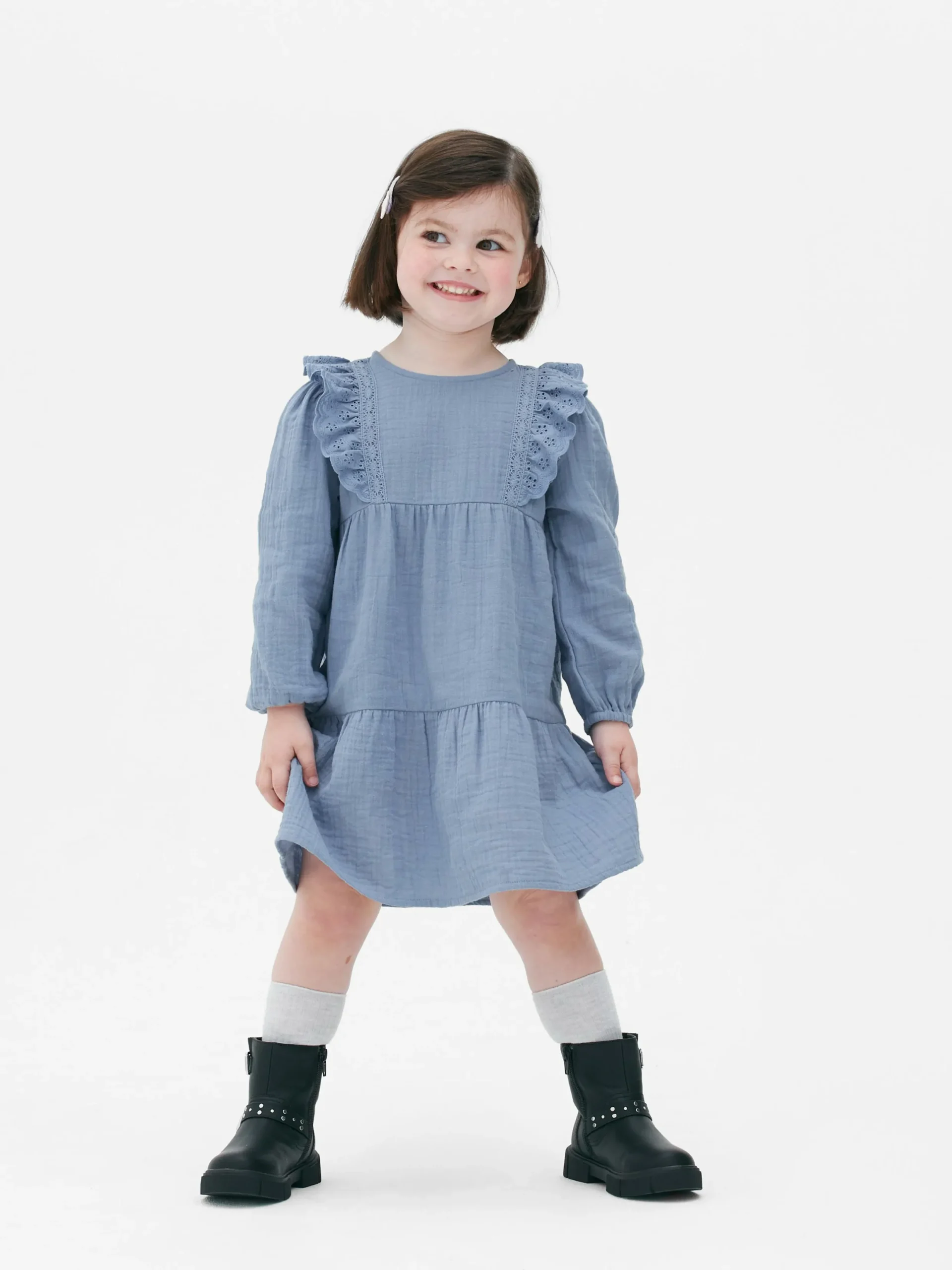 Robes|Primark Robe à Superpositions En Broderie Anglaise Bleu