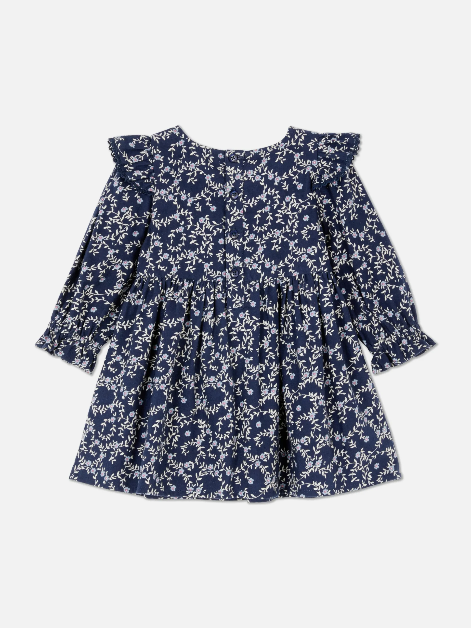 Robes Et Jupes|Primark Robe à Volants à Motif Floral Bleu marine
