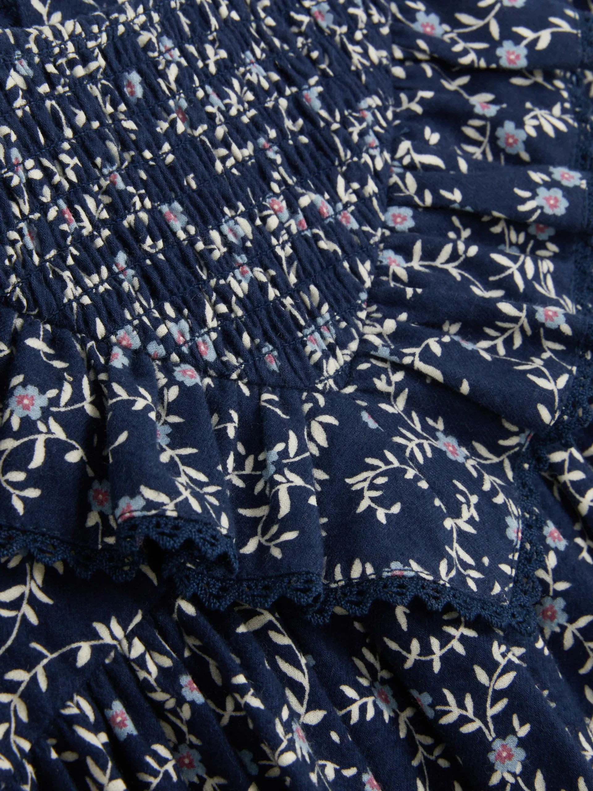 Robes Et Jupes|Primark Robe à Volants à Motif Floral Bleu marine
