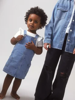 Robes Et Jupes|Primark Robe Chasuble En Denim Bleu clair