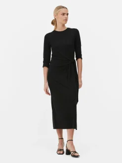Robes|Primark Robe En Jersey à Nouer Sur Le Côté The Edit Noir