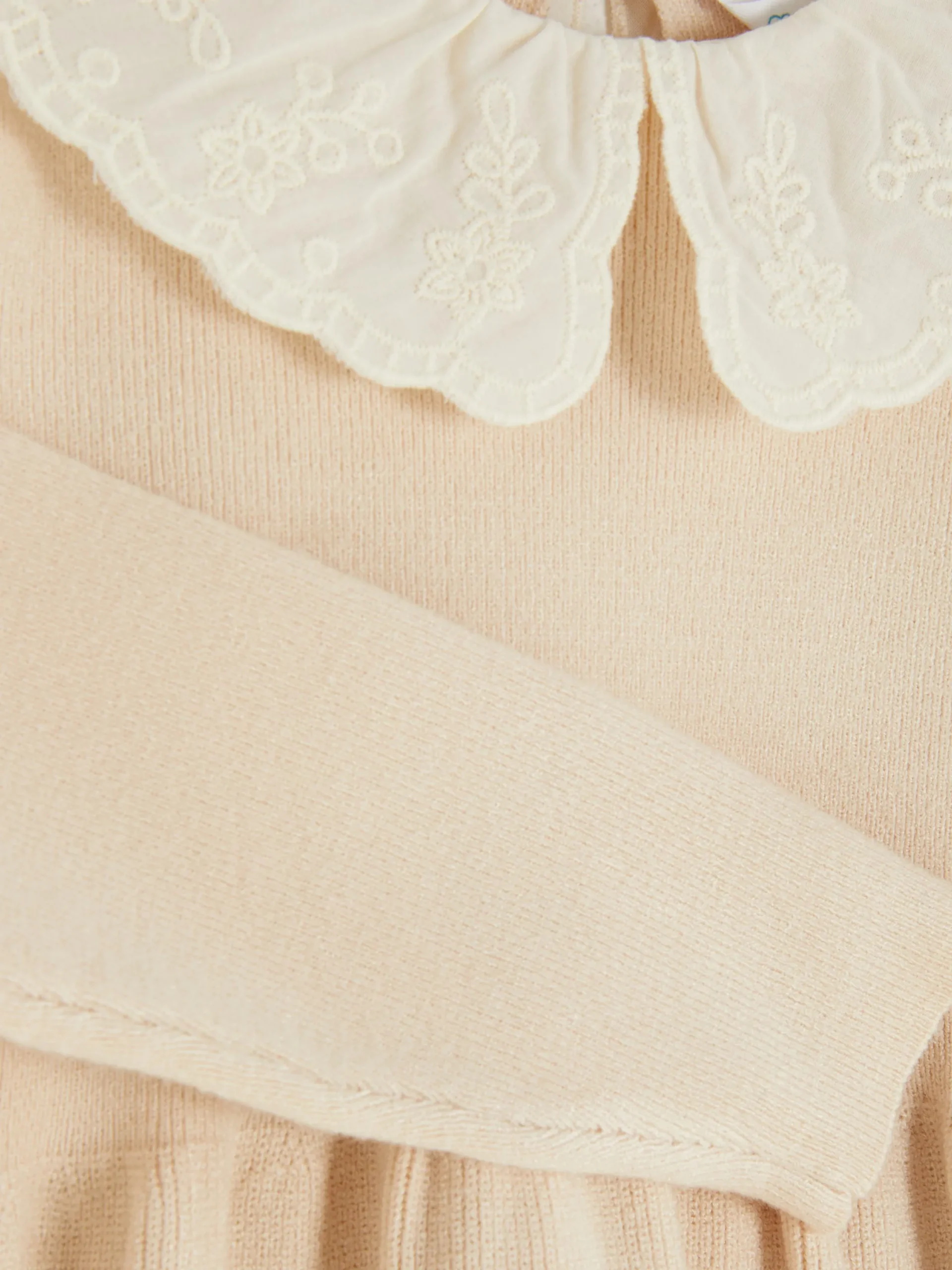 Robes|Primark Robe En Maille à Col Brodé Beige