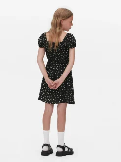 Robes|Primark Robe Froncée à Fleurs Noir