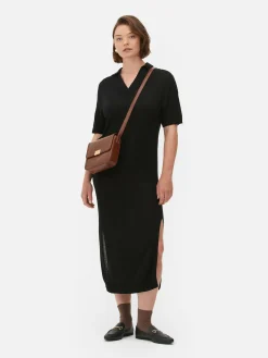 Robes|Primark Robe Mi-longue Avec Col En V Noir