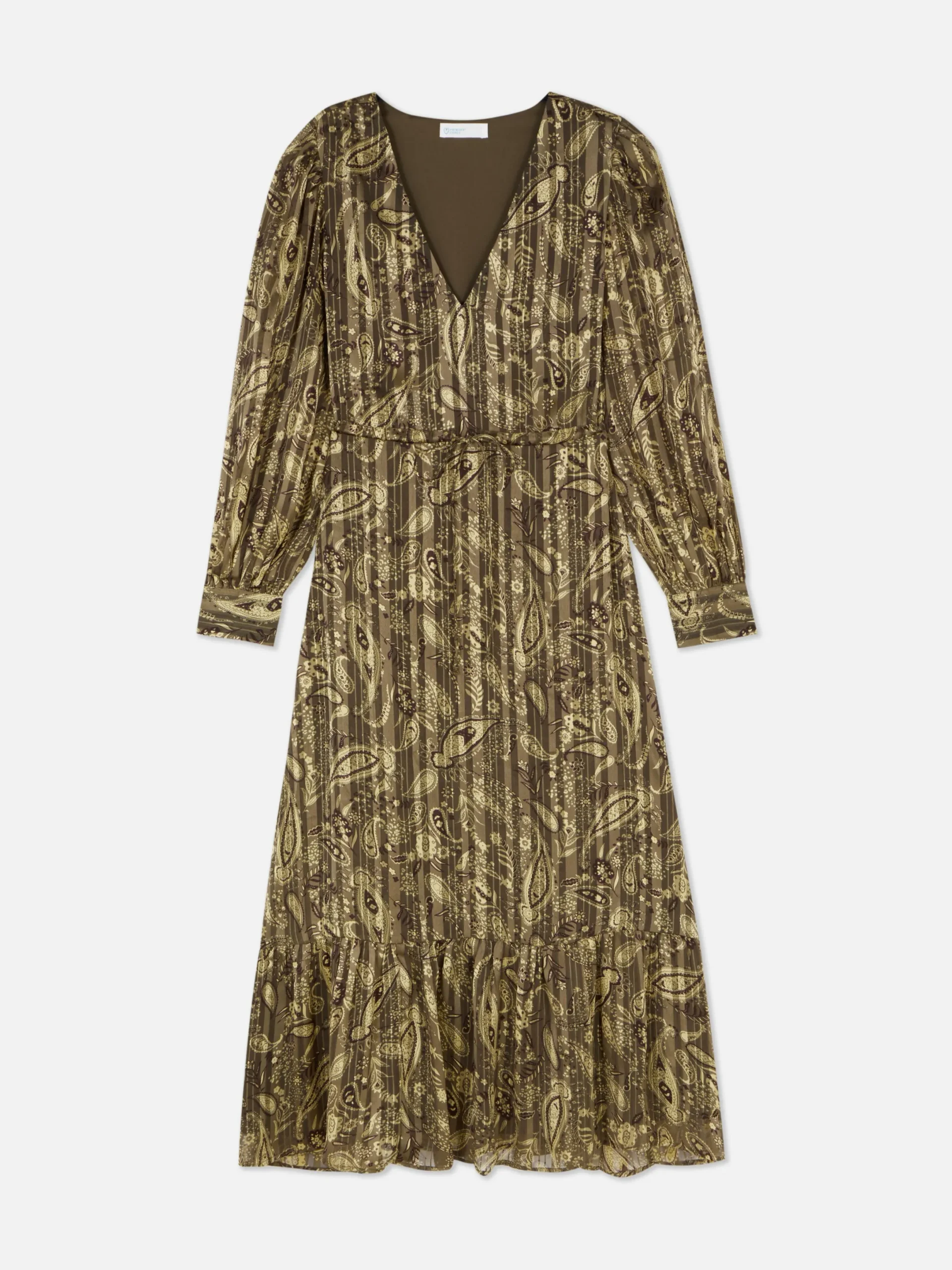 Robes|Primark Robe Mi-longue Boho à Col En V Kaki