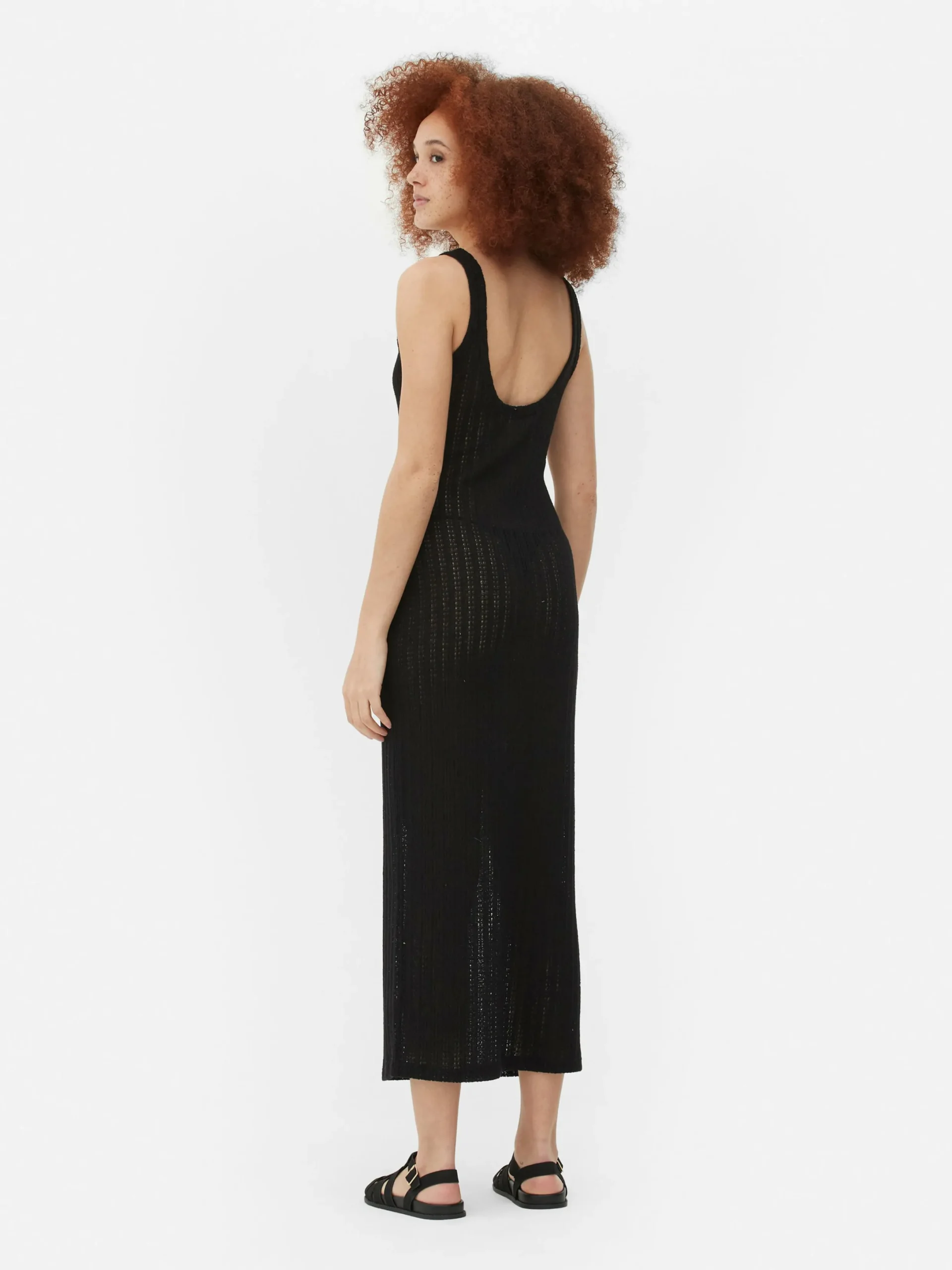 Robes|Primark Robe Mi-longue En Crochet Noir