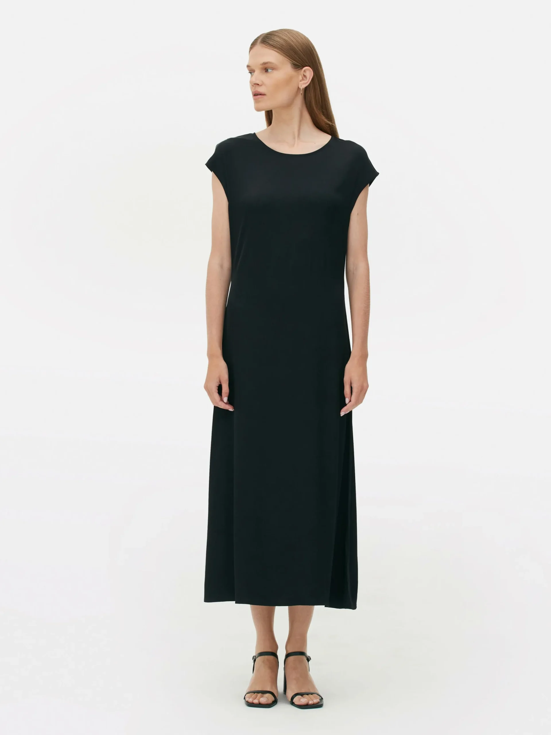 Robes|Primark Robe Mi-longue En Satin The Edit Noir