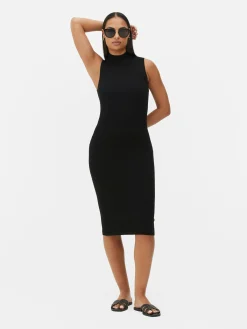 Robes|Primark Robe Mi-longue Sans Manches En Maille Noir
