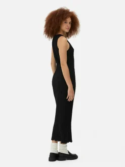 Robes|Primark Robe Mi-longue Texturée à Dos Nageur Noir