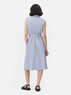 Robes|Primark Robe-chemise Mi-longue Sans Manches Bleu