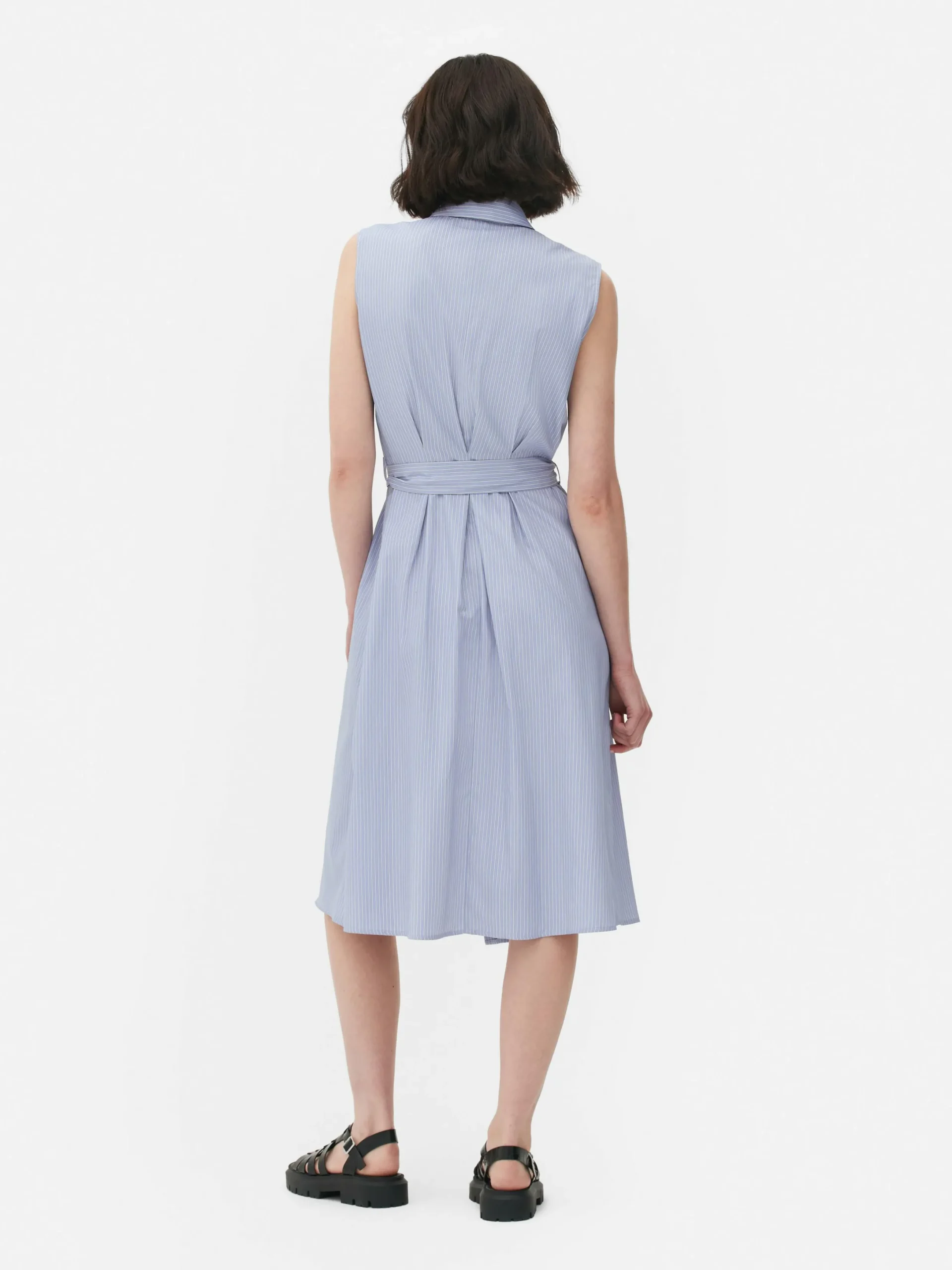 Robes|Primark Robe-chemise Mi-longue Sans Manches Bleu