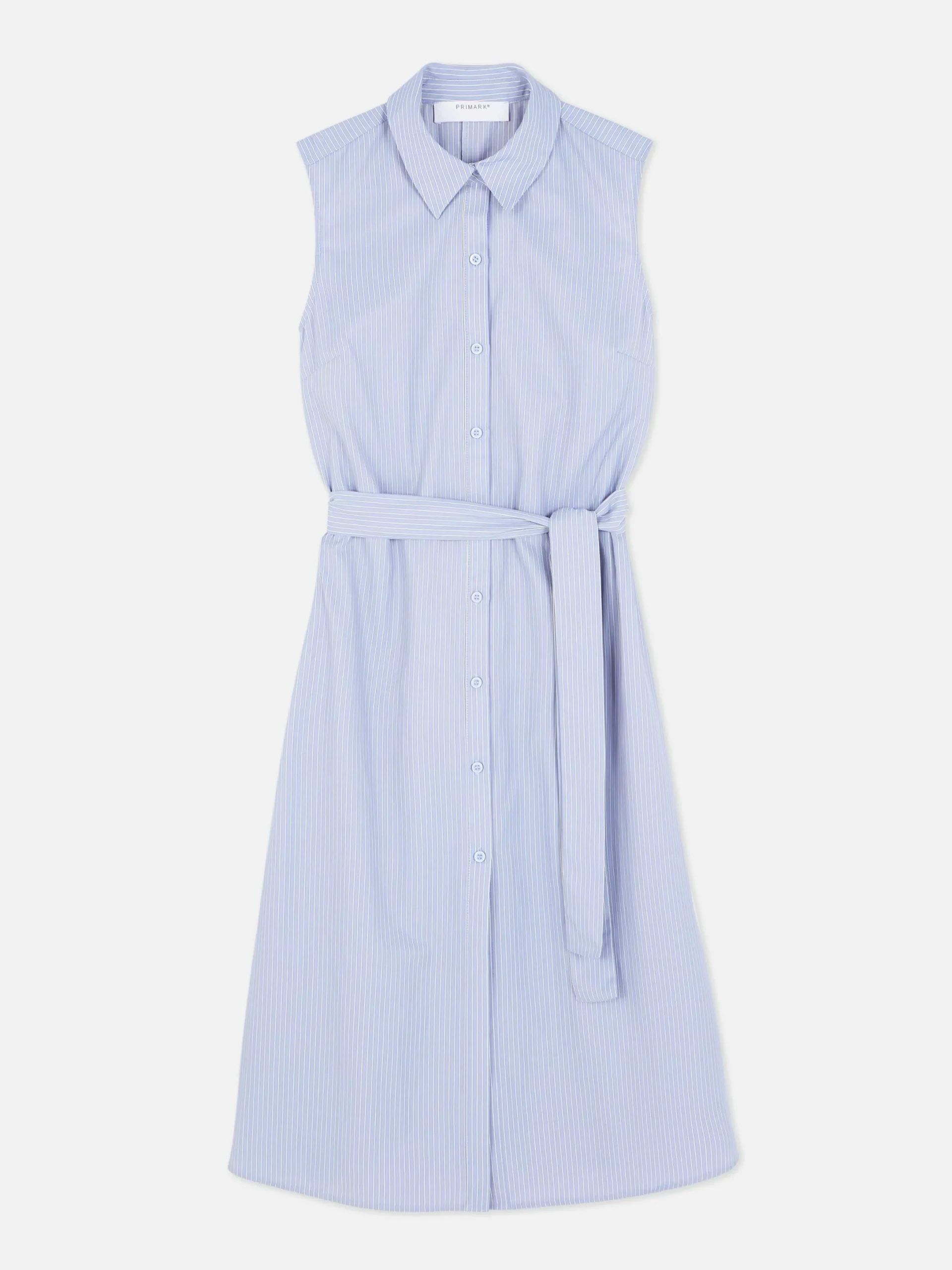 Robes|Primark Robe-chemise Mi-longue Sans Manches Bleu