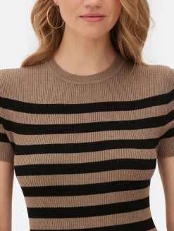 Robes|Primark Robe-pull Mi-longue à Manches Courtes Écru