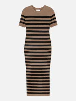Robes|Primark Robe-pull Mi-longue à Manches Courtes Écru