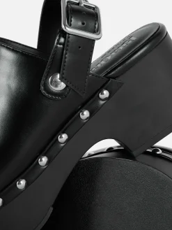 Chaussures À Talons|Primark Sabots Cloutés à Talon épais Rita Ora Noir