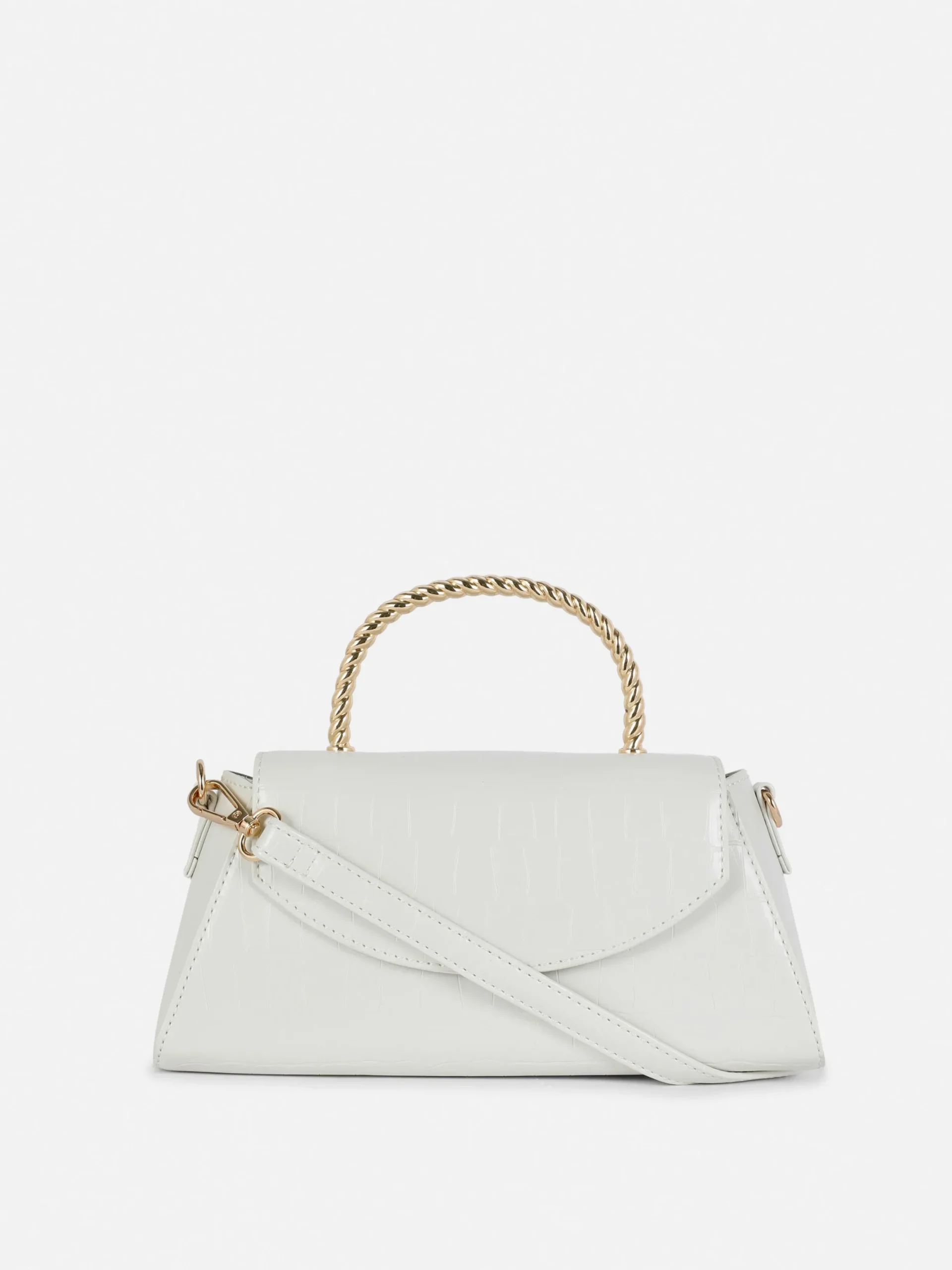 Sacs Et Porte-Monnaie|Primark Sac à Bandoulière En Imitation Croco Avec Poignée En Métal Écru