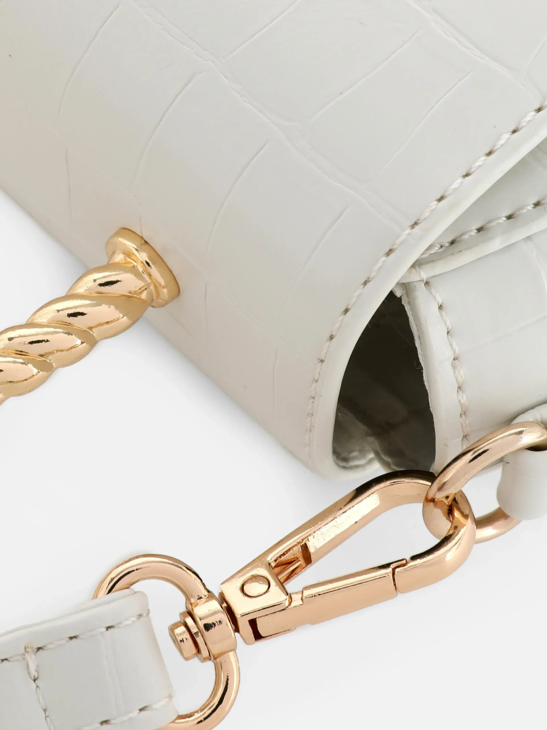 Sacs Et Porte-Monnaie|Primark Sac à Bandoulière En Imitation Croco Avec Poignée En Métal Écru