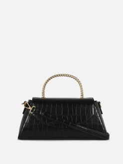 Sacs Et Porte-Monnaie|Primark Sac à Bandoulière En Imitation Croco Avec Poignée En Métal Noir
