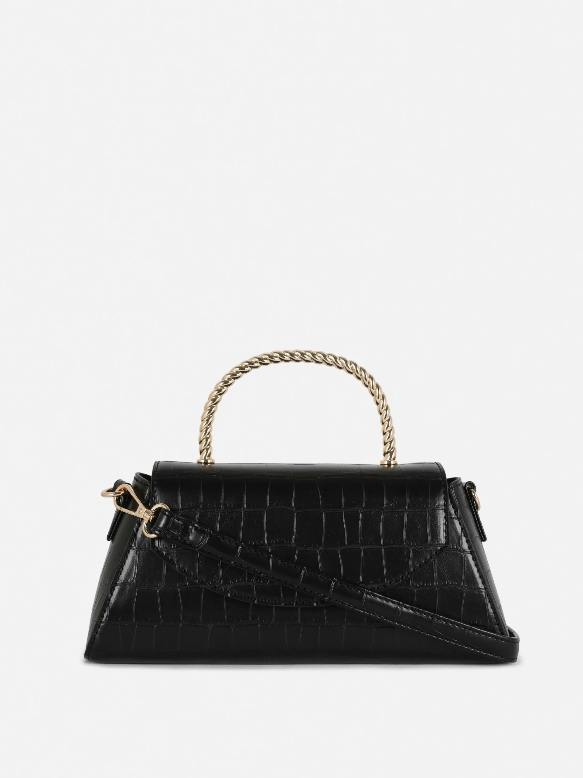 Sacs Et Porte-Monnaie|Primark Sac à Bandoulière En Imitation Croco Avec Poignée En Métal Noir