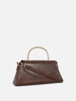 Sacs Et Porte-Monnaie|Primark Sac à Bandoulière En Imitation Croco Avec Poignée En Métal Marron